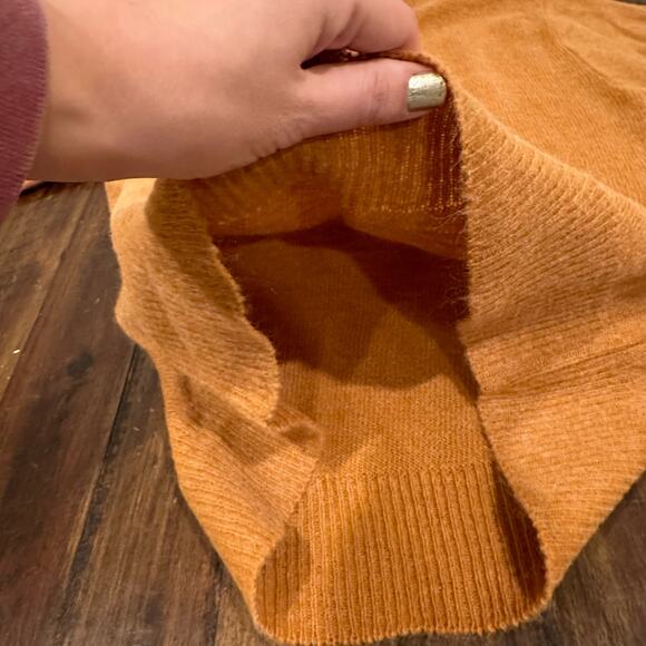 *RARE* Vintage 60s Barclay fuzzy mohair wool burnt orange crewneck sweater L - Picture 3 of 7